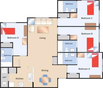 4 bedrooms
